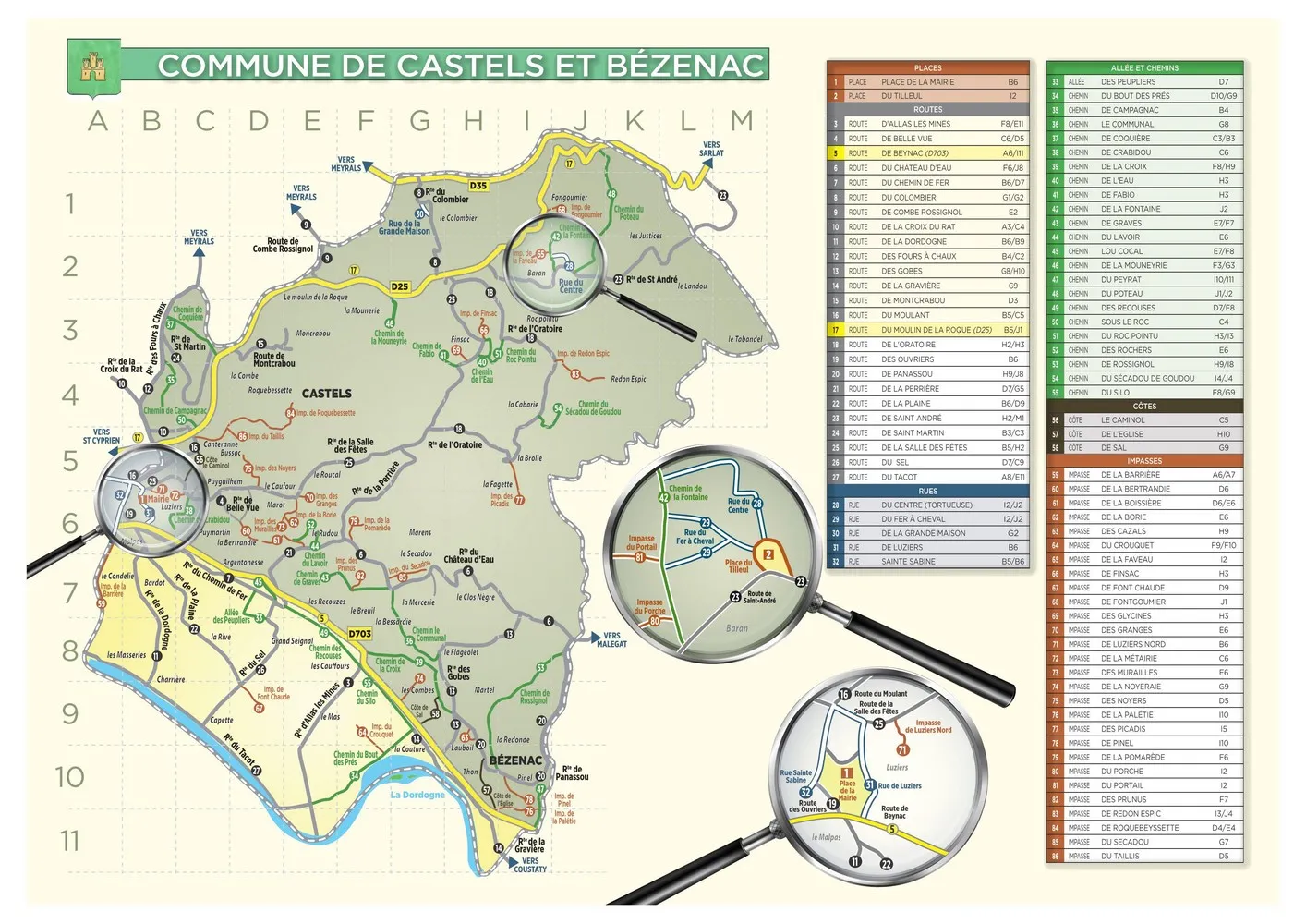 carte commune castels bezenac